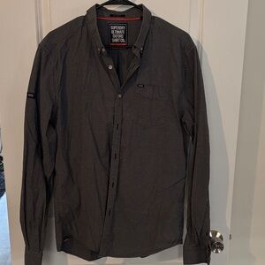 Superdry Men's Dark Gray Button Down Shirt